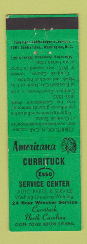Matchbook Cover - Esso oil gas Currituck NC Perkins Americana GREEN