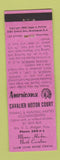 Matchbook Cover - Cavalier Motor Court Manns Harbor NC Perkins Americana PINK