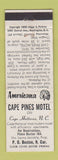 Matchbook Cover - Cape Pines Motel Cape Hatteras NC Perkins Americana WHITE