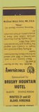 Matchbook Cover - Brushy Mountain Motel Bland VA Perkins Americana YELLOW