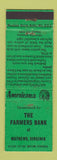 Matchbook Cover - Farmers Bank Mathews VA Perkins Americana GREEN