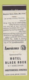 Matchbook Cover - Motel Black Rock Independence VA Perkins Americana WHITE