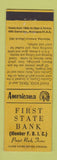 Matchbook Cover - First State Bank Paint Rock TX Perkins Americana YELLOW