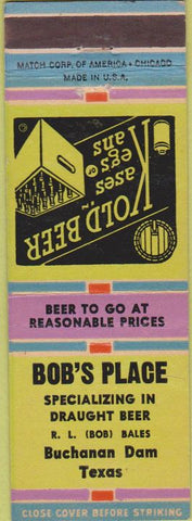 Matchbook Cover - Bob's Place Buchanan Dam TX