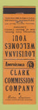 Matchbook Cover - Clark Commission Benton LA Perkins Americana ORANGE