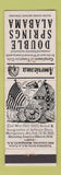 Matchbook Cover - Double Springs AL Civil War Perkins Americana WHITE