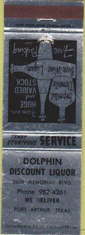 Matchbook Cover - Dolphin Discount Liquor Port Arthur TX