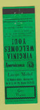 Matchbook Cover - Lucas Motel Gore VA Perkins Americana GREEN