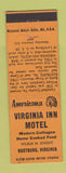 Matchbook Cover - Virginia Inn Motel Rustburg VA Perkins Americana ORANGE