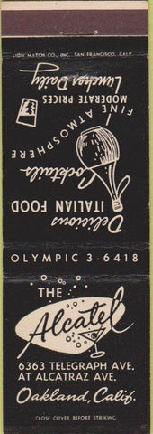 Matchbook Cover - The Alcatel Oakland CA Italian food