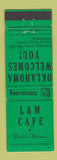 Matchbook Cover - L&M Cafe Newkirk OK Perkins Americana GREEN