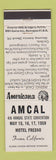 Matchbook Cover - AMCAL Match Club Fresno CA 1959 Perkins Americana WHITE