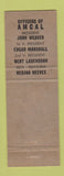 Matchbook Cover - AMCAL Match Club Fresno CA 1959 Perkins Americana WHITE