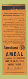 Matchbook Cover - AMCAL Match Club Fresno CA 1959 Perkins Americana ORANGE