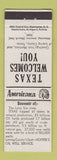 Matchbook Cover - Hopper's Oil Well Service Loving TX Perkins Americana WHITE