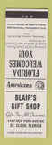 Matchbook Cover - Blair's Gifts ST Cloud FL Perkins Americana WHITE
