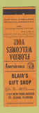 Matchbook Cover - Blair's Gifts ST Cloud FL Perkins Americana ORANGE
