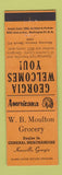 Matchbook Cover - Moulton Grocery Knoxville GA Perkins Americana ORANGE