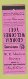 Matchbook Cover - Moulton Grocery Knoxville GA Perkins Americana PINK