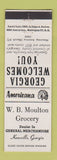 Matchbook Cover - Moulton Grocery Knoxville GA Perkins Americana WHITE