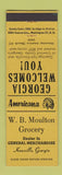 Matchbook Cover - Moulton Grocery Knoxville GA Perkins Americana YELLOW