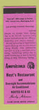 Matchbook Cover - Hoyt's Restaurant Hardy AR Perkins Americana PINK