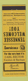 Matchbook Cover Rector Furniture Hardware Huntsville TN Perkins Americana YELLOW