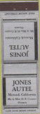Matchbook Cover - Jones Autel Merced CA