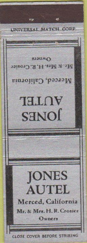 Matchbook Cover - Jones Autel Merced CA