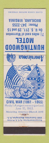 Matchbook Cover - Huntingwood Motel Buckland VA Civil War Perkins Americana