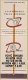 Matchbook Cover - Dinkler Hotels Mission Hills CA