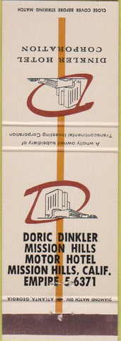 Matchbook Cover - Dinkler Hotels Mission Hills CA