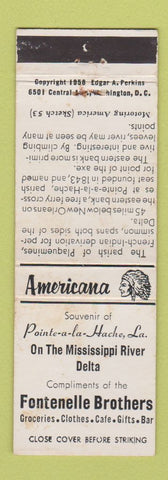 Matchbook Cover - Pointe a la Hatche LA Grocery Perkins Americana WHITE WEAR