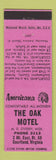 Matchbook Cover - Oak Motel Courtland VA Perkins Americana PINK