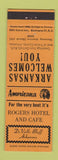 Matchbook Cover - Rogers Hotel De Valls Bluff AR Perkins Americana ORANGE