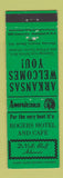 Matchbook Cover - Rogers Hotel De Valls Bluff AR Perkins Americana GREEN