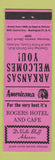 Matchbook Cover - Rogers Hotel De Valls Bluff AR Perkins Americana PINK