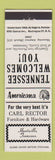 Matchbook Cover Rector Furniture Hardware Huntsville TN Perkins Americana WHITE