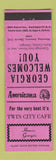 Matchbook Cover - Twin City Cafe Homer GA Perkins Americana PINK