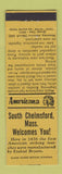 Matchbook Cover - South Chelmsford MA Perkins Americana YELLOW