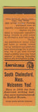 Matchbook Cover - South Chelmsford MA Perkins Americana ORANGE