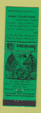 Matchbook Cover - Chancellorsville VA Civil War Perkins Americana GREEN