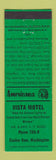 Matchbook Cover - Vista Motel Coulee Dam WA Perkins Americana GREEN