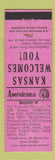 Matchbook Cover - Kaiser Insurance Gove KS Perkins Americana PINK WEAR