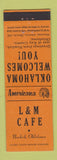 Matchbook Cover - L&M Cafe Newkirk OK Perkins Americana ORANGE