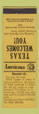Matchbook Cover - Hopper's Oil Well Loves County TX Perkins Americana YELLOW