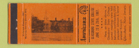 Matchbook Cover - Glassboro State College NJ Perkins Americana ORANGE