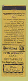 Matchbook Cover - Craig Restaurant Winton NC Perkins Americana YELLOW