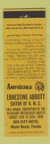 Matchbook Cover - Abbott RMS Miami Beach 1962 Perkins Americana YELLOW