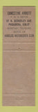 Matchbook Cover - Abbott RMS Miami Beach 1962 Perkins Americana YELLOW